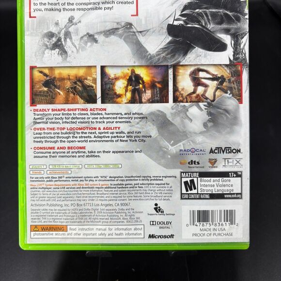 Prototype (Microsoft Xbox 360, 2009)‎ CIB - Picture 6 of 10